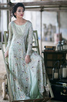 Mint Zardozi Net Angrakha Dress (1-Pc) - Image 3