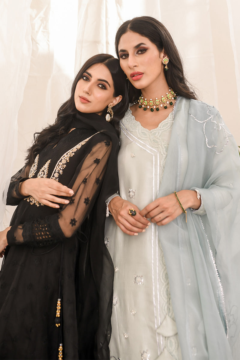 Pale Mint Handworked Raw Silk Angrakha (3-Piece) - Image 5