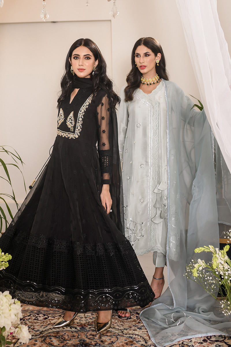 Pale Mint Handworked Raw Silk Angrakha (3-Piece) - Image 6