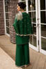 Emerald Green Zari Dabka Crepe Cape Dress (3-Piece) - Image 7