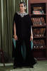 Pakistani Teal Green Embellished Velvet Cape Dress (2-Piece) - Image 2