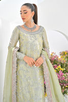 Pakistani Mint Embellished Lama Gharara Set (3-Piece) - Image 3
