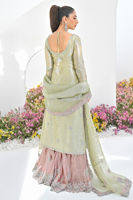 Pakistani Mint Embellished Lama Gharara Set (3-Piece) - Image 4