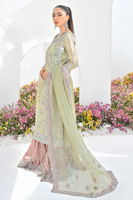 Pakistani Mint Embellished Lama Gharara Set (3-Piece) - Image 5