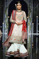 Mint Green Embroidered Silk-Blend Gharara (3-Piece) - Image 2