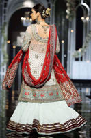 Mint Green Embroidered Silk-Blend Gharara (3-Piece) - Image 4