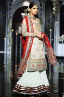 Mint Green Embroidered Silk-Blend Gharara (3-Piece) - Image 5