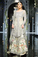 Pakistani Mint Green Hand-Embellished Net Bridal Gharara (3-Piece) - Image 2