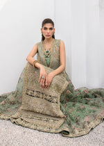 Mint Green Embroidered Cotton Net Organza Gown (2-Piece) - Image 4