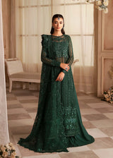 Pakistani Emerald Green Hand-Embellished Organza Gown (3-Piece) - Image 2