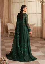 Pakistani Emerald Green Hand-Embellished Organza Gown (3-Piece) - Image 4