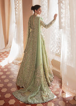 Indian Pistachio Green Embroidered Organza Gown (3-Piece) - Image 5