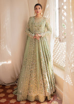 Pistachio Green Embroidered Organza Gown (3-Piece) - Image 2