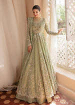 Pistachio Green Embroidered Organza Gown (3-Piece) - Image 3