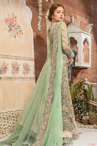 Mint Green Adda Work Pure Net Bridal Gown (3-Piece) - Image 5