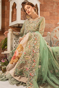 Mint Green Adda Work Pure Net Bridal Gown (3-Piece) - Image 6