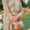 Pakistani Sage Green Tilla Embroidered Silk Bridal Gown (2-Piece) - Image 3
