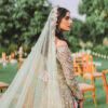 Pakistani Sage Green Tilla Embroidered Silk Bridal Gown (2-Piece) - Image 4