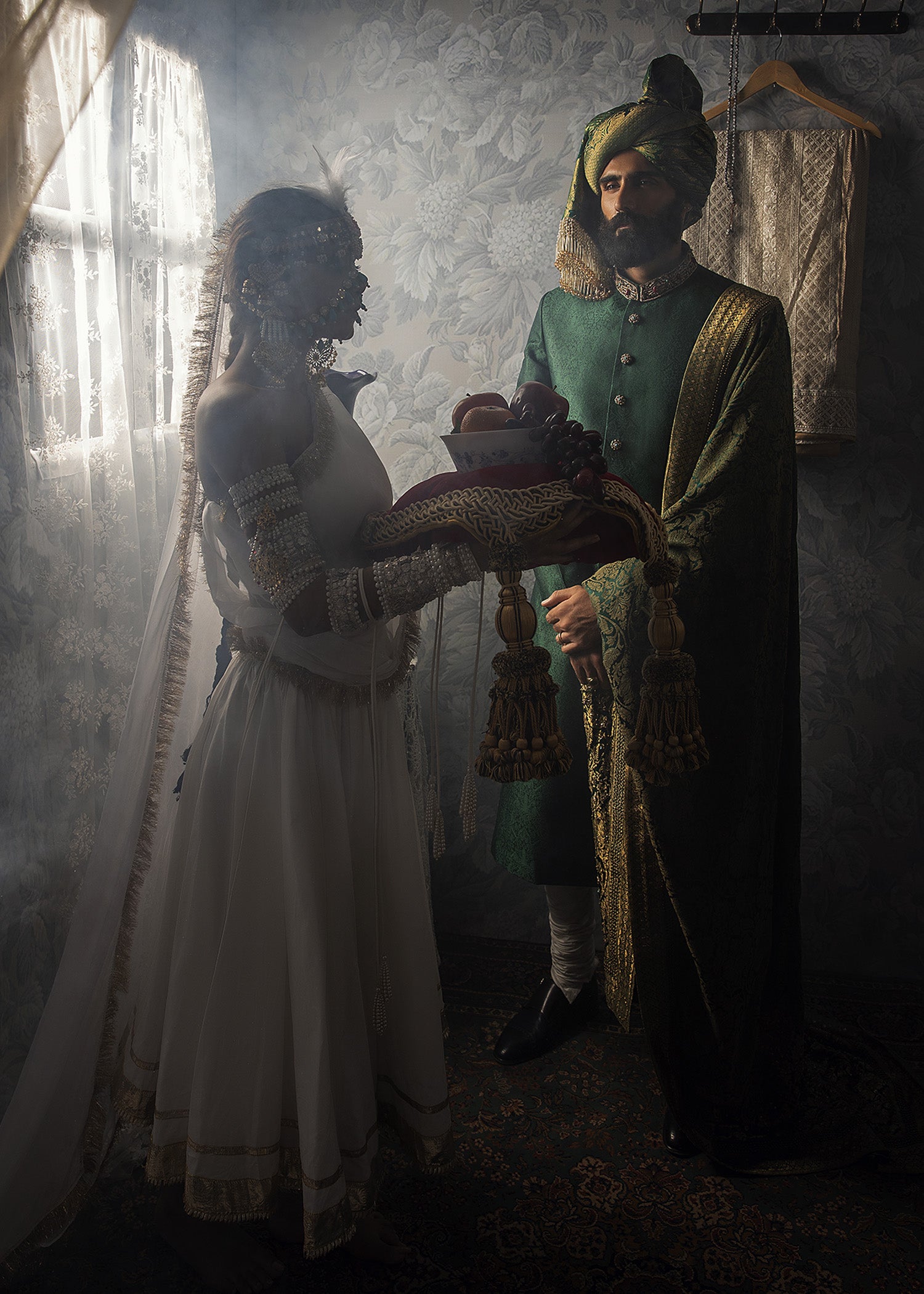 Emerald Green Zardozi Silk Groom Sherwani (3-Piece) - Image 5