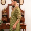 Olive Green Zardozi Pure Chiffon Kaftan (1-Pc) - Image 5