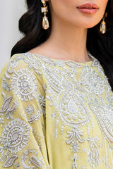 Pakistani Sorbet Green Crystal Georgette Kaftan Set (2-Piece) - Image 6