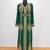 Dark Green Embroidered Georgette Moroccan Kaftan (2-Piece) - Image 2