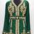 Dark Green Embroidered Georgette Moroccan Kaftan (2-Piece) - Image 3