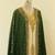 Pakistani Green Zari Embroidered Georgette Kaftan (1-Pc) - Image 3