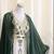 Pakistani Green and White Zari Embroidered Georgette Kaftan (1-Pc) - Image 3