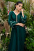 Emerald Green Hand-Embellished Silk Kaftan (2-Piece) - Image 3