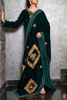Leafy Green Embellished Velvet Kaftan (2-Piece) - Image 3