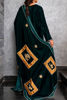 Leafy Green Embellished Velvet Kaftan (2-Piece) - Image 4