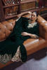 Pakistani Emerald Green Hand Embellished Velvet Kaftan (1-Pc) - Image 7
