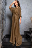 Pakistani Olive Green Embellished Velvet Kaftan (1-Pc) - Image 3