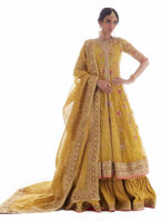 Kiwi Green Embellished Net Kalidaar Dress (3-Piece) - Image 2