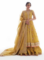 Kiwi Green Embellished Net Kalidaar Dress (3-Piece) - Image 5