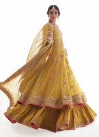 Kiwi Green Embellished Net Kalidaar Dress (3-Piece) - Image 6