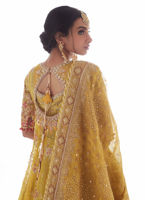 Kiwi Green Embellished Net Kalidaar Dress (3-Piece) - Image 8