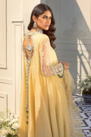 Pakistani Kiwi Green Zardozi Organza Kalidar (3-Piece) - Image 4