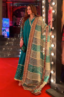 Deep Green Chikankari Zardozi Raw Silk Kalidar (3-Piece) - Image 7