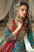 Pakistani Emerald Zardozi Pure Silk Net Kalidar (3-Piece) - Image 4