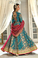 Pakistani Emerald Zardozi Pure Silk Net Kalidar (3-Piece) - Image 7