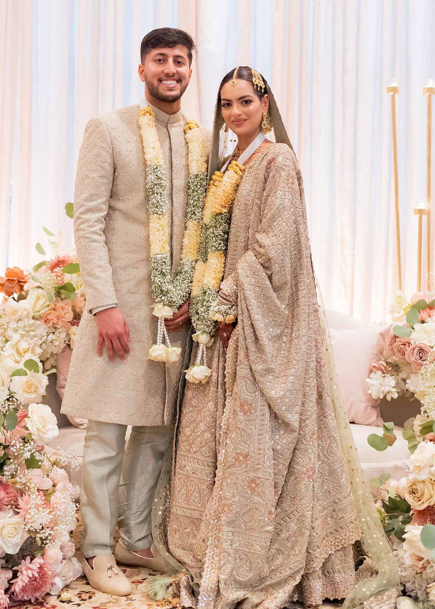 Pakistani Mint Green Chikan Kari Bridal Lehenga (3-Piece) - Image 2