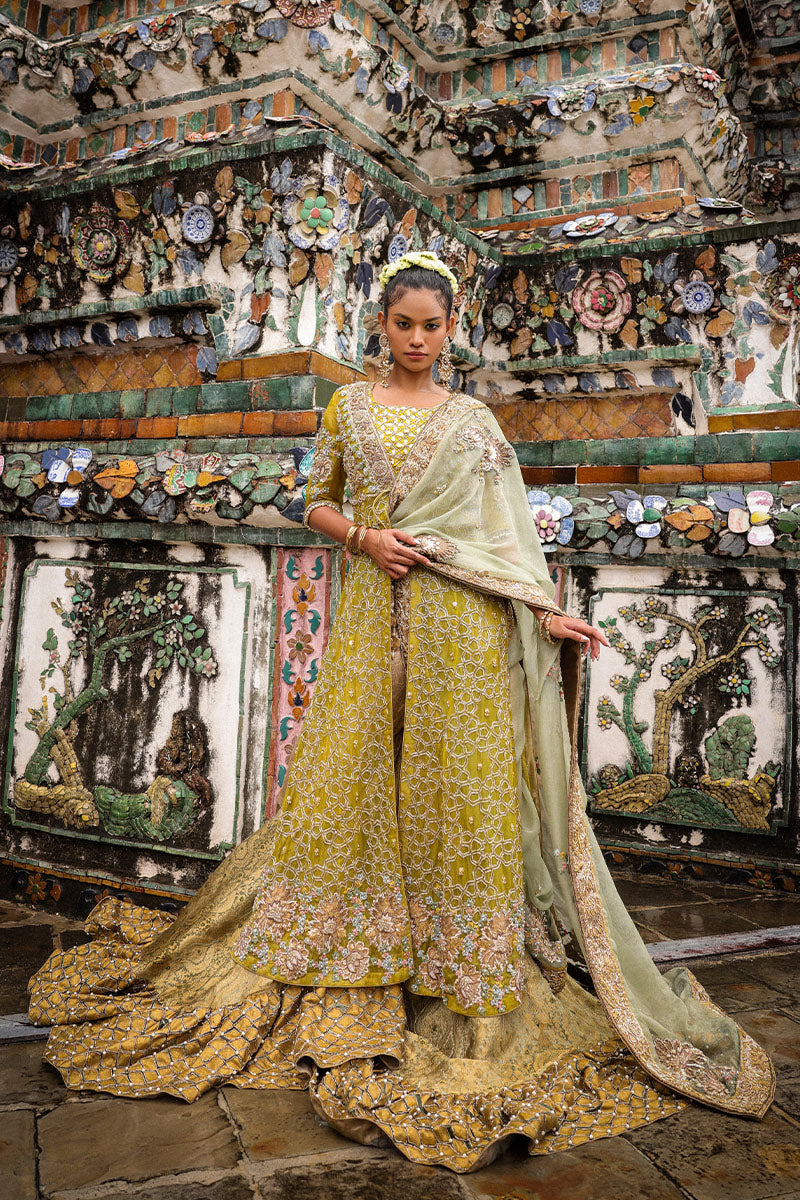 Mint Gota Resham Kamkhaab Farshi Bridal (3-Piece) - Image 1