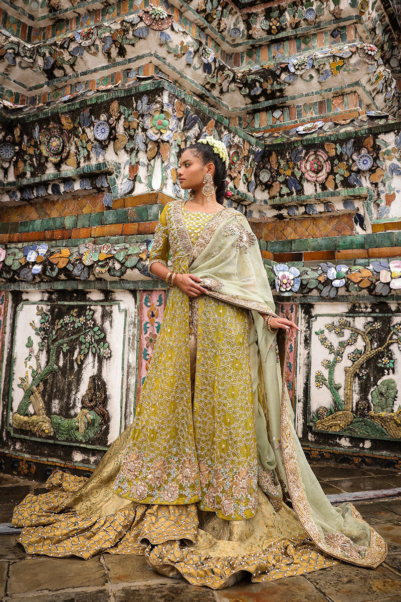 Mint Gota Resham Kamkhaab Farshi Bridal (3-Piece) - Image 2