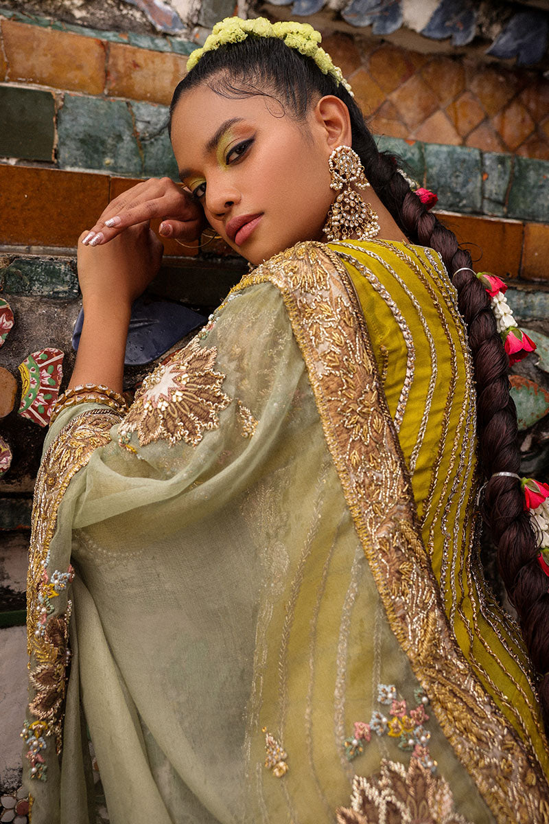 Mint Gota Resham Kamkhaab Farshi Bridal (3-Piece) - Image 5