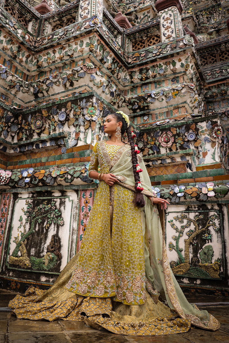 Mint Gota Resham Kamkhaab Farshi Bridal (3-Piece) - Image 7