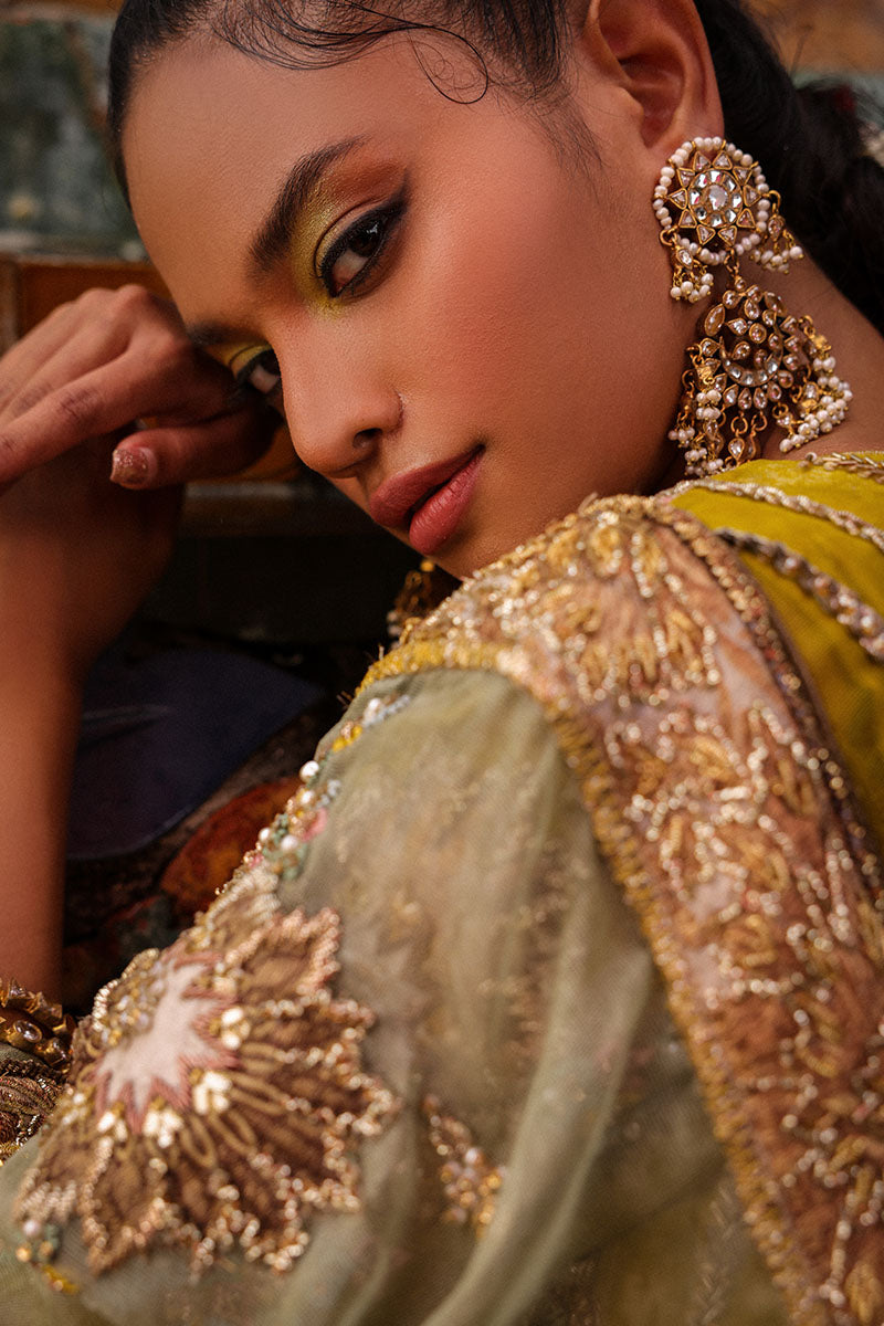 Mint Gota Resham Kamkhaab Farshi Bridal (3-Piece) - Image 8