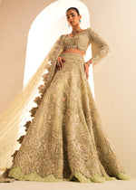 Pakistani Mint Embroidered Net Lehenga Choli (3-Piece) - Image 5