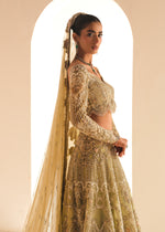 Pakistani Mint Embroidered Net Lehenga Choli (3-Piece) - Image 8